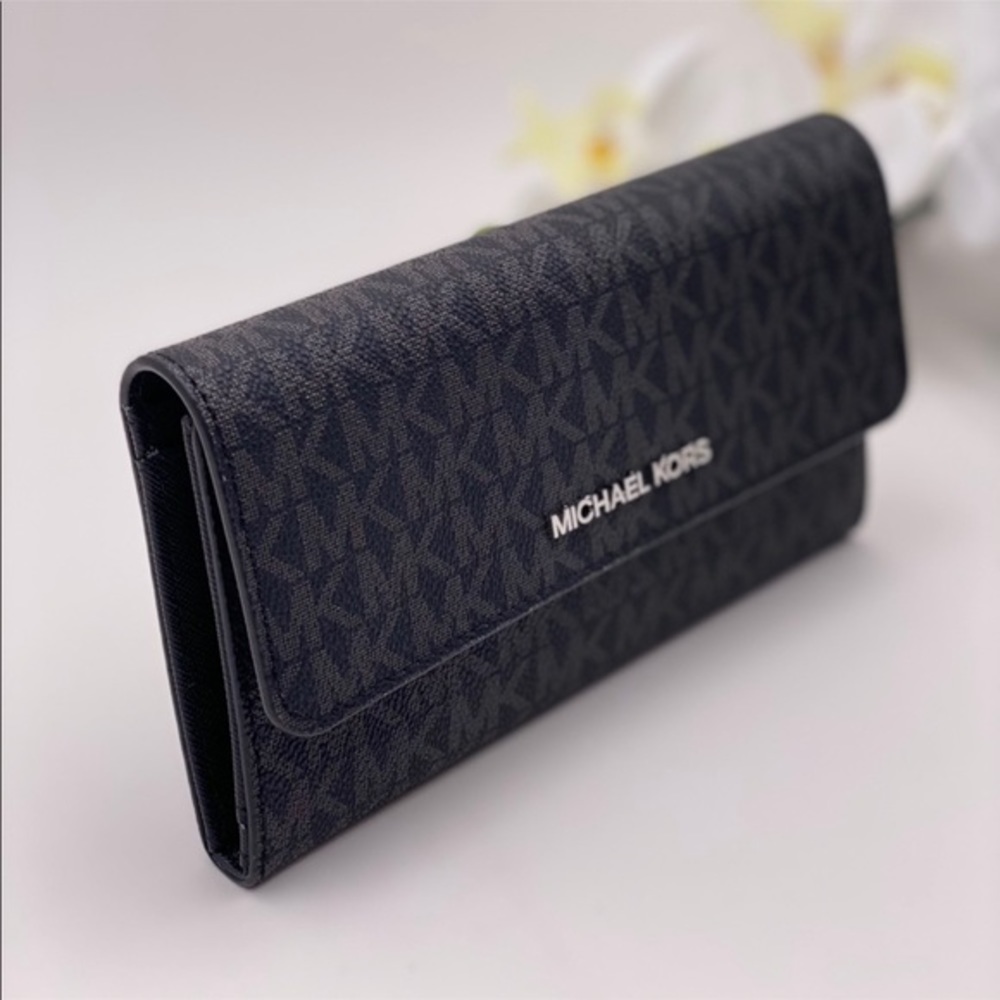 Michael Kors Trifold Wallet Signature Black - Picture 5 of 14